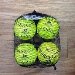Baseball Sales Shop 29 The Softball Group Set Of Optic Yellow 12" Weighted Leather Training Softballs